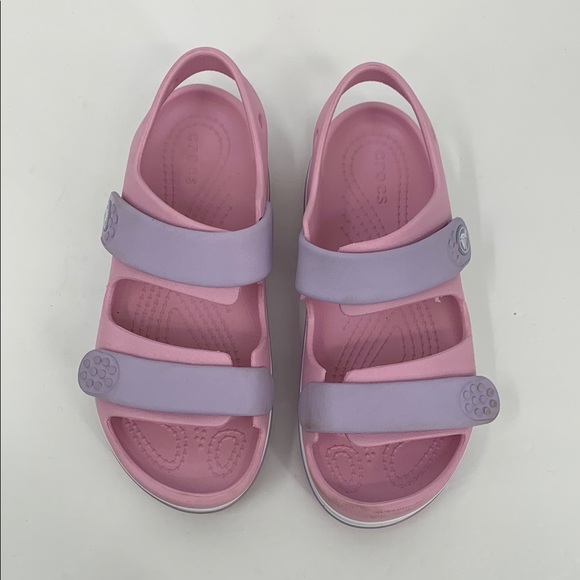 Crocs Crocband Cruiser strap sandals pink purple adjustable ballerina girls 2 - Picture 1 of 6